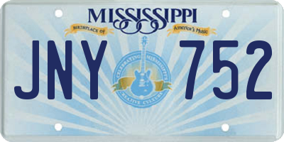 MS license plate JNY752