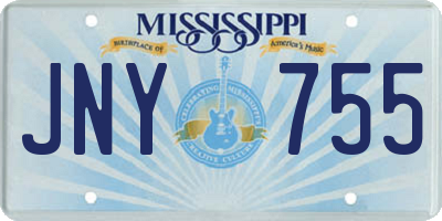 MS license plate JNY755