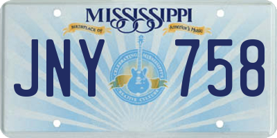 MS license plate JNY758