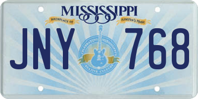 MS license plate JNY768