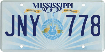 MS license plate JNY778