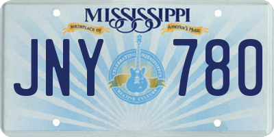 MS license plate JNY780