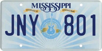 MS license plate JNY801