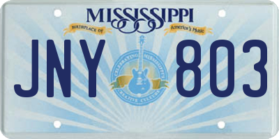 MS license plate JNY803