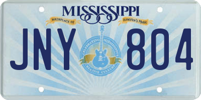MS license plate JNY804