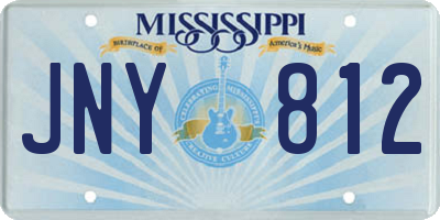 MS license plate JNY812