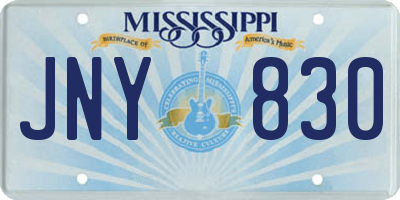 MS license plate JNY830