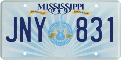 MS license plate JNY831