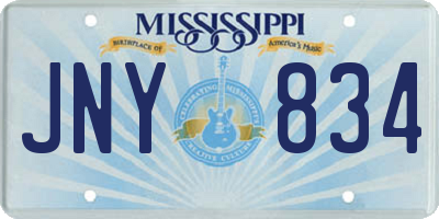 MS license plate JNY834
