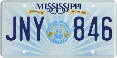 MS license plate JNY846