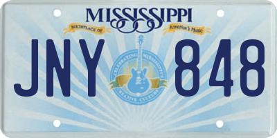 MS license plate JNY848