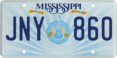 MS license plate JNY860