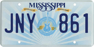 MS license plate JNY861