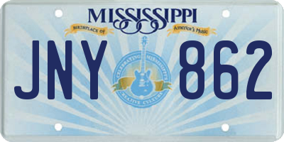 MS license plate JNY862