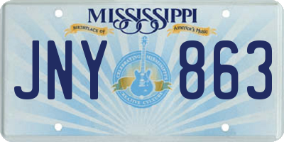 MS license plate JNY863