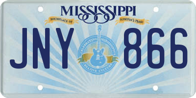 MS license plate JNY866