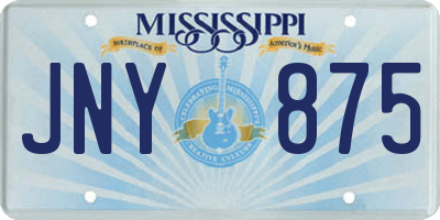 MS license plate JNY875