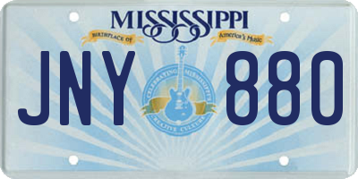 MS license plate JNY880