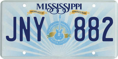 MS license plate JNY882