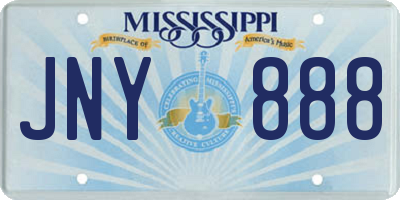 MS license plate JNY888