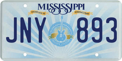MS license plate JNY893