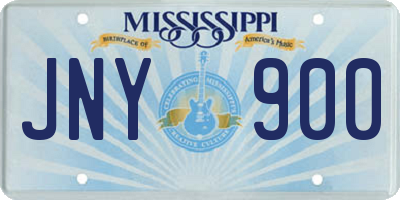 MS license plate JNY900