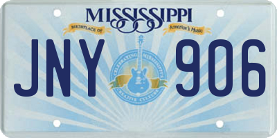 MS license plate JNY906