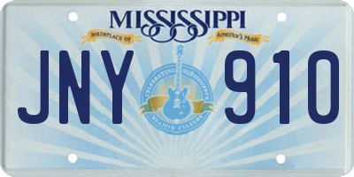 MS license plate JNY910