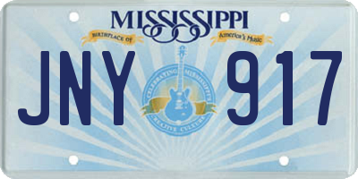 MS license plate JNY917