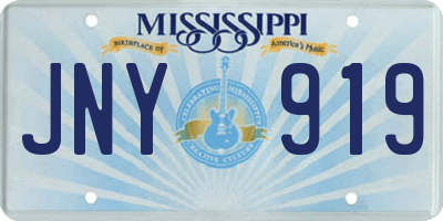 MS license plate JNY919