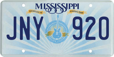 MS license plate JNY920