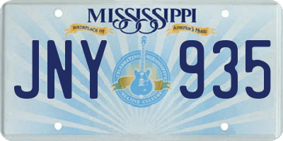 MS license plate JNY935