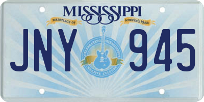MS license plate JNY945