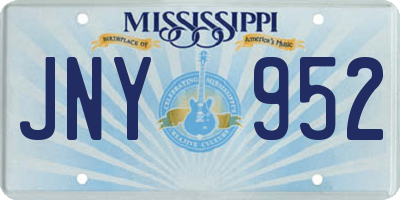 MS license plate JNY952