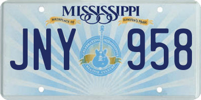 MS license plate JNY958