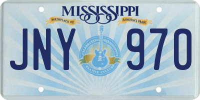 MS license plate JNY970