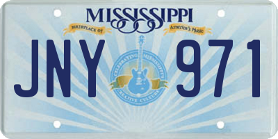 MS license plate JNY971