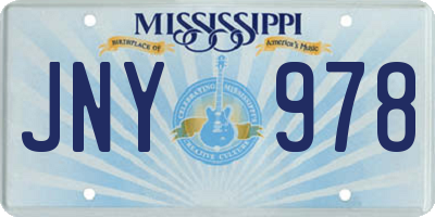 MS license plate JNY978