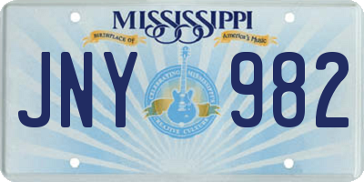 MS license plate JNY982