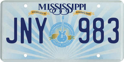MS license plate JNY983