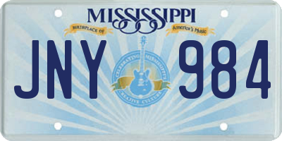 MS license plate JNY984
