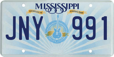 MS license plate JNY991