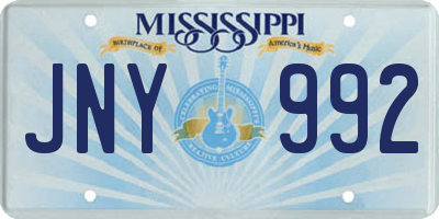 MS license plate JNY992
