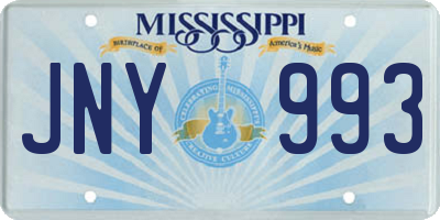 MS license plate JNY993