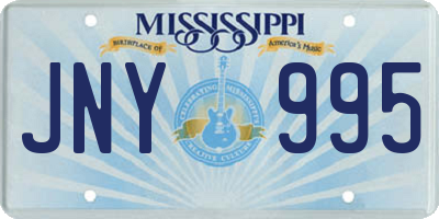 MS license plate JNY995