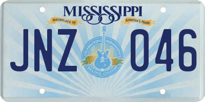 MS license plate JNZ046