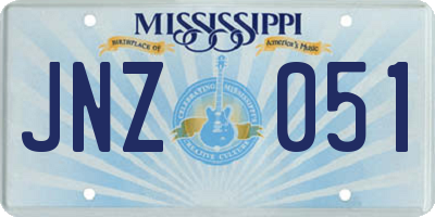 MS license plate JNZ051