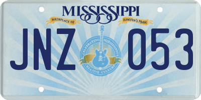 MS license plate JNZ053