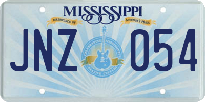 MS license plate JNZ054
