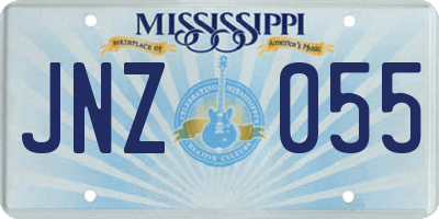 MS license plate JNZ055